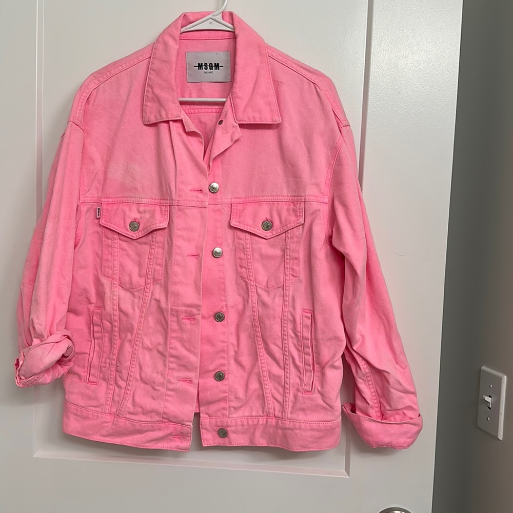 MSGM pink Jean jacket